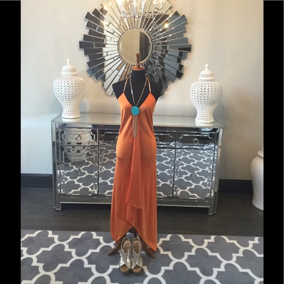 BCBG MaxAzria Satin Halter Maxi Dress - Picture 8 of 8