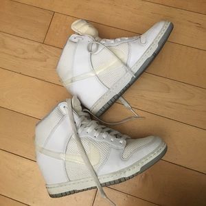 Nike Sky High Dunk White Wedge Sneakers SZ 7