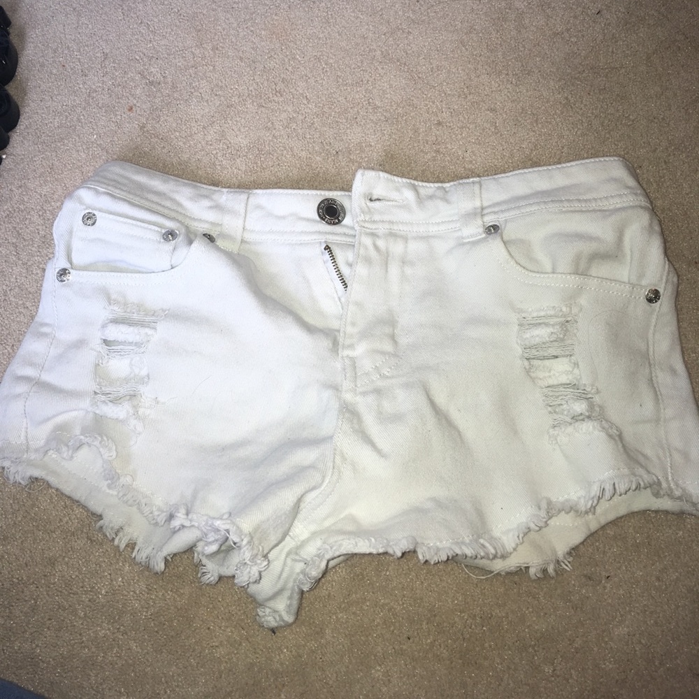 White jean shorts