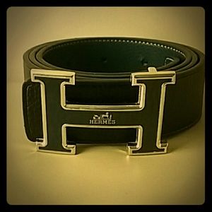 Blue hermes belt
