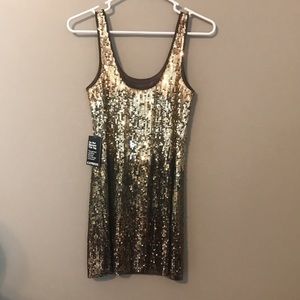 EXPRESS gold sequin dress