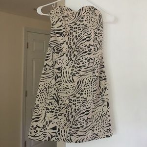 Strapless print dress