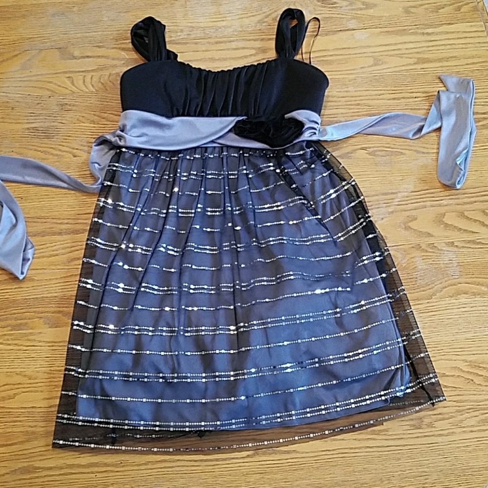 Black and Silver Homecoming Dress