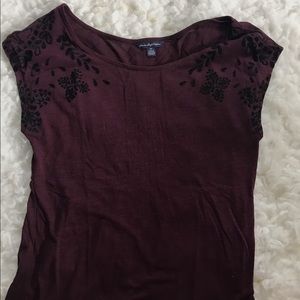 Tops - Top with velvet detail Tops - Top with velvet detail