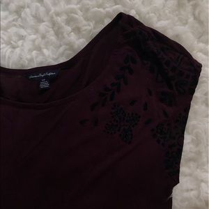 Tops - Top with velvet detail Tops - Top with velvet detail