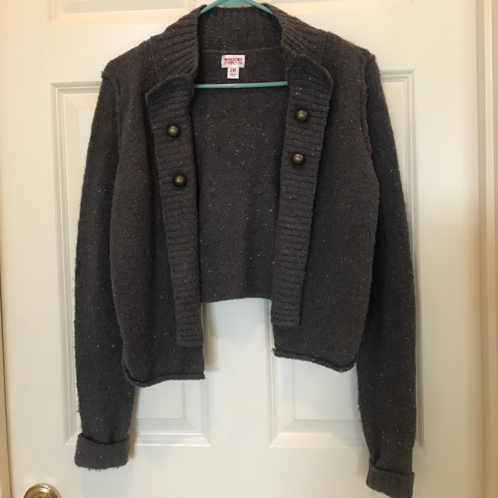 🛍Grey knit blazer style sweater