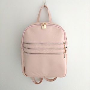 Neiman Marcus Leather Backpack (Blush)