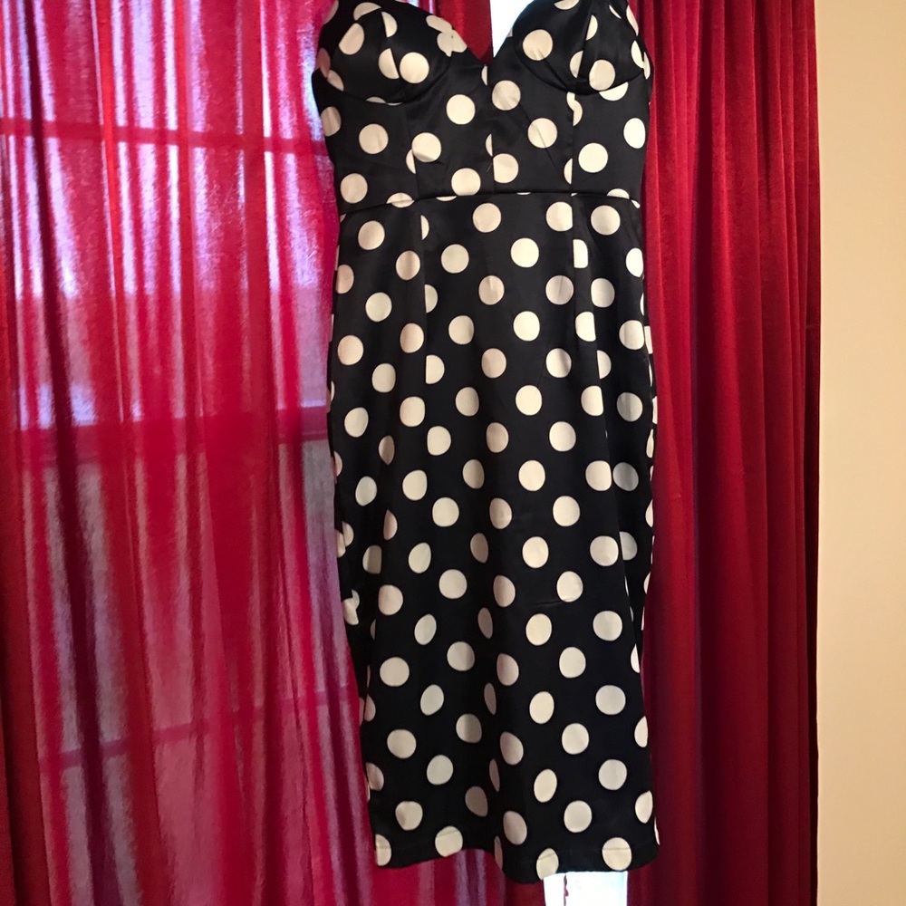 Bustier polka dot dress