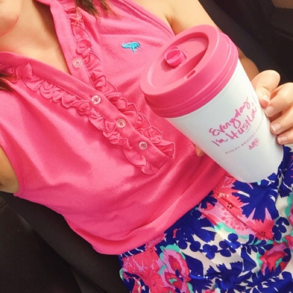 preppy pink tank top
