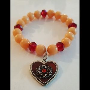 Heart charm bracelet