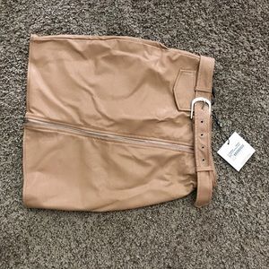 MISSGUIDED Tan Faux Leather "Biker" skirt