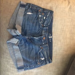 7 For all mankind blue jean shorts