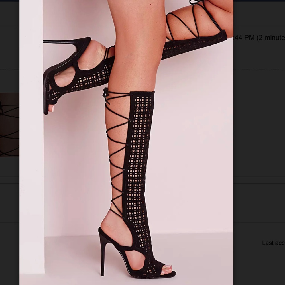 NWOT Sz 6 Missguided Lace Up Gladiator Heels