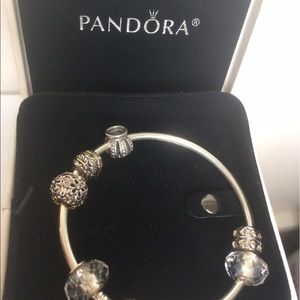 AUTHENTIC PANDORA Medium Sterling Silver Bangle7.5