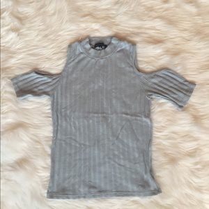 Super cute off-the-shoulder top in a baby blue