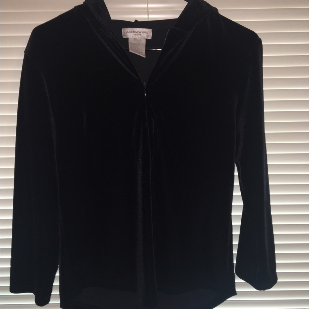 Velvet black half zip sweater