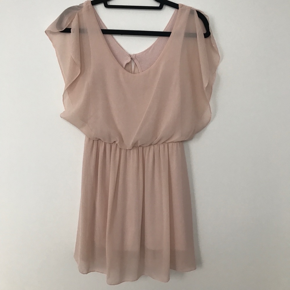 Blush pink chiffon dress