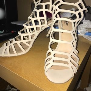 Nude strap heels