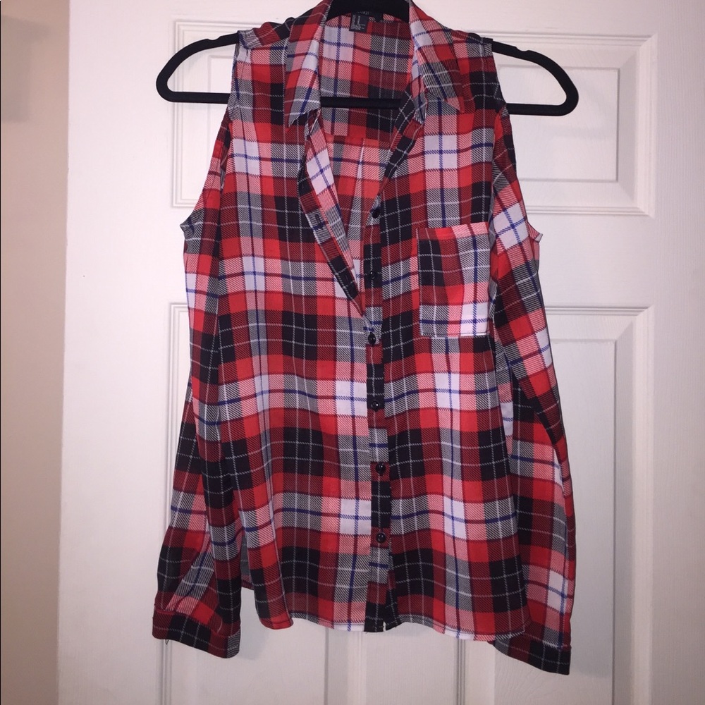 Off the shouler, button up, sheer, flannel