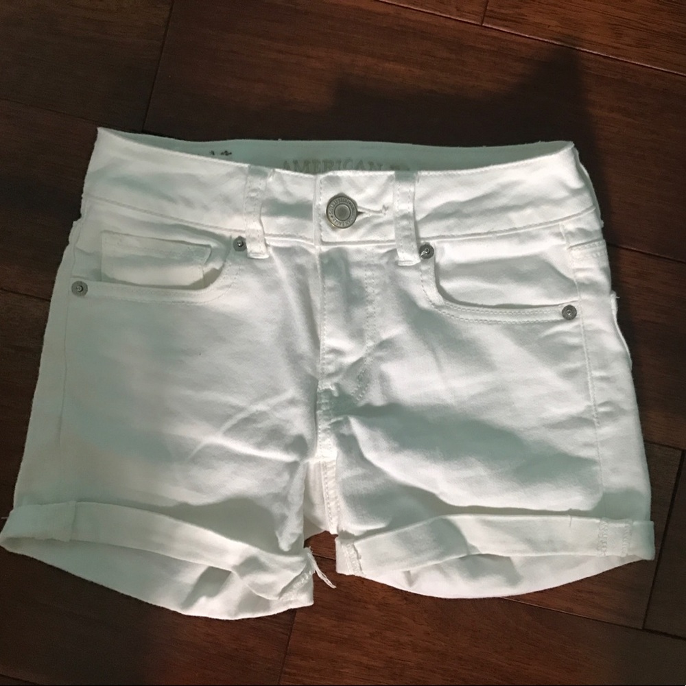 American Eagle white jean shorts