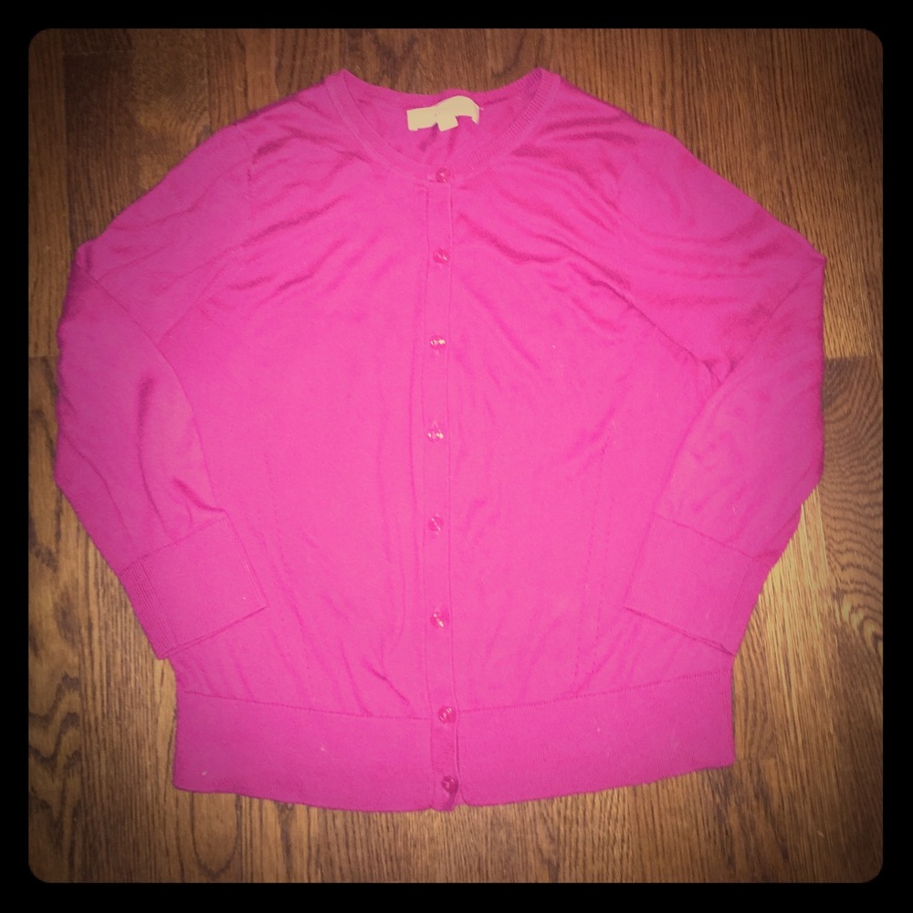 Ann Taylor LOFT cardigan in raspberry medium