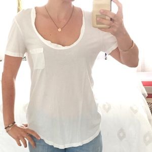 James Perse loose fit deep scoop neck cotton shirt