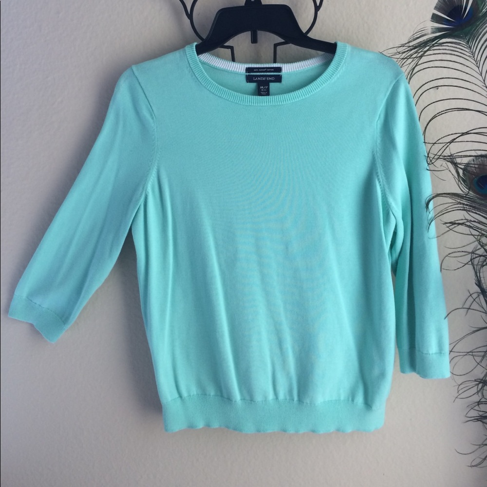 NWOT Lands End 100% Supima Cotton 3/4 Sleeve.