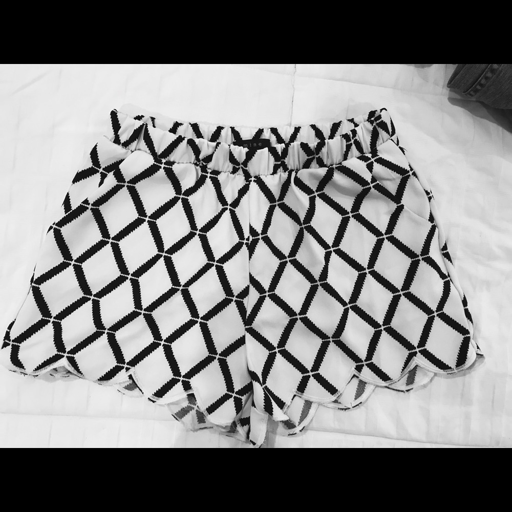 Black and white shorts