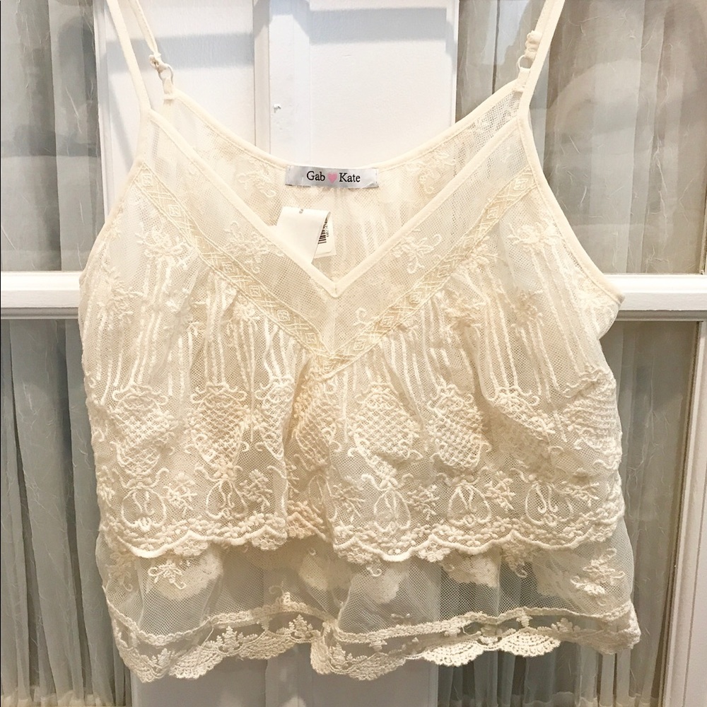Cropped lace top