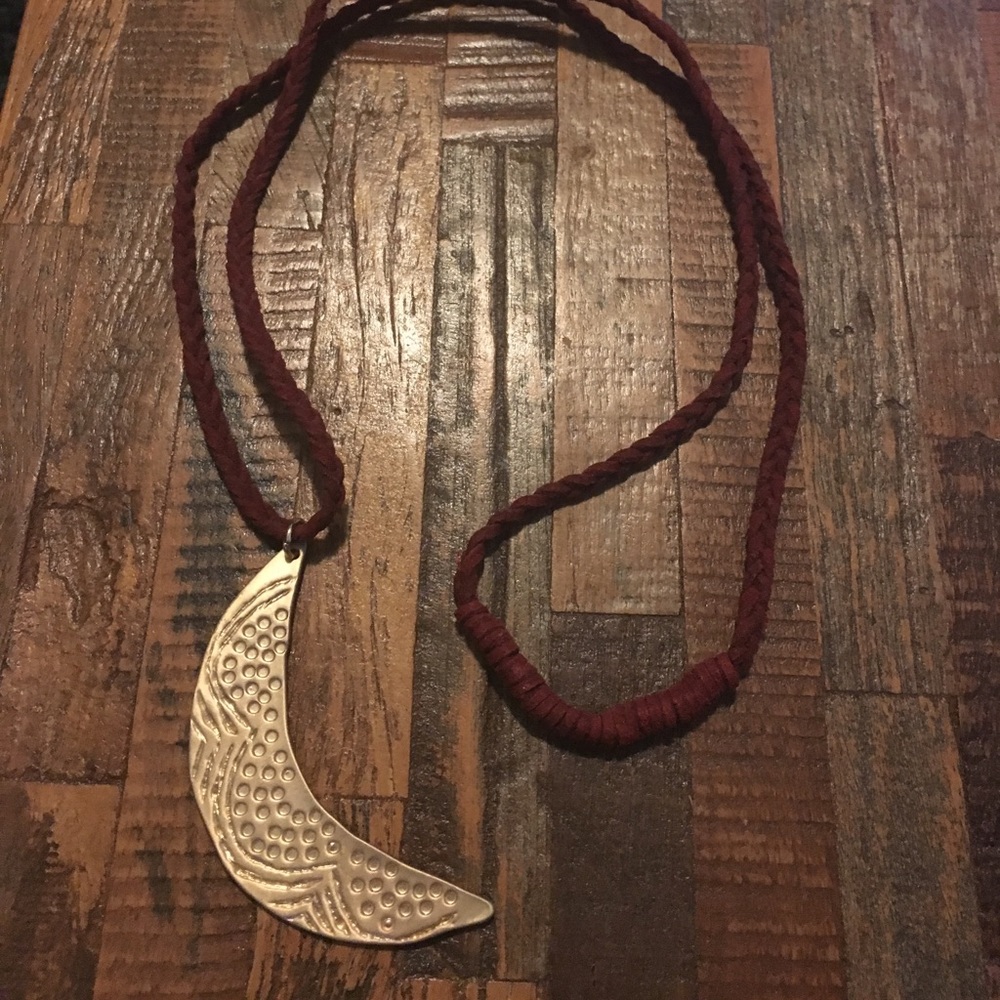 2 boho moon & eye necklaces