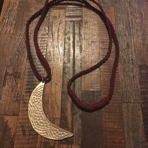 2 boho moon & eye necklaces