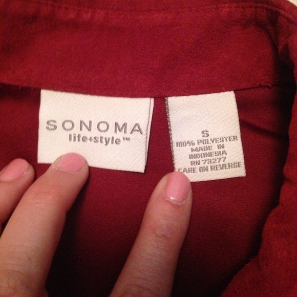 Sonoma red button down top size small - Picture 2 of 2