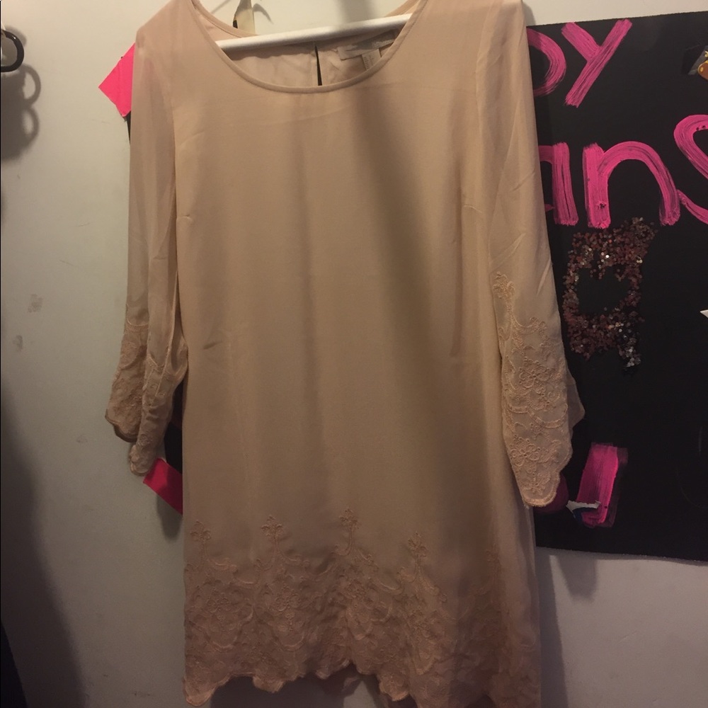 Pale pink long sleeve dress