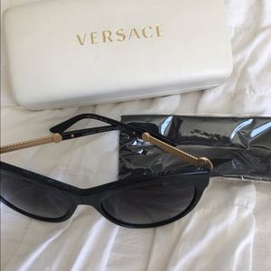 Black Versace Sunglasses with case and cleaner