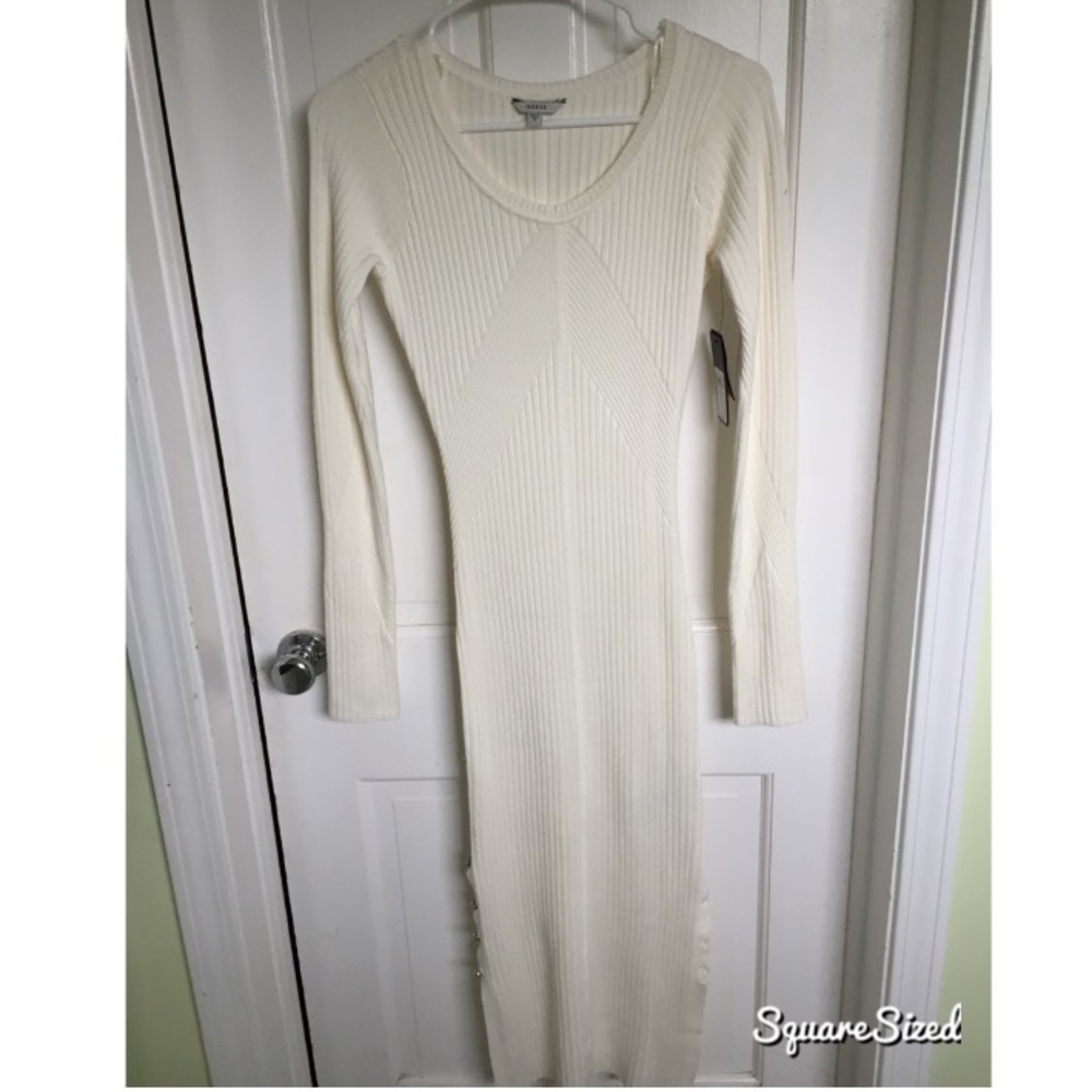 Guess Maxi White Slit Dress