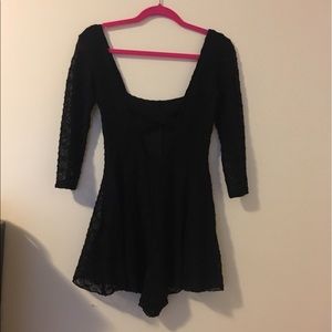 Lace black romper