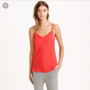 J Crew Silk Cami Electric Red: NWT