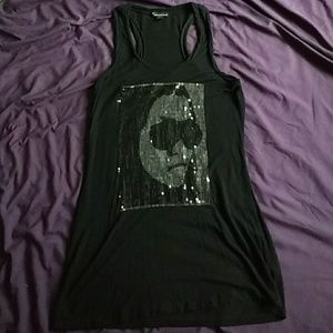 Subtle Sequin Face Long Slim Racerback