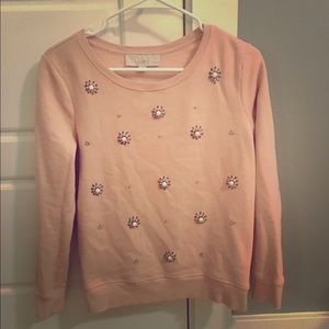 Loft Pink Sweater with Jewels