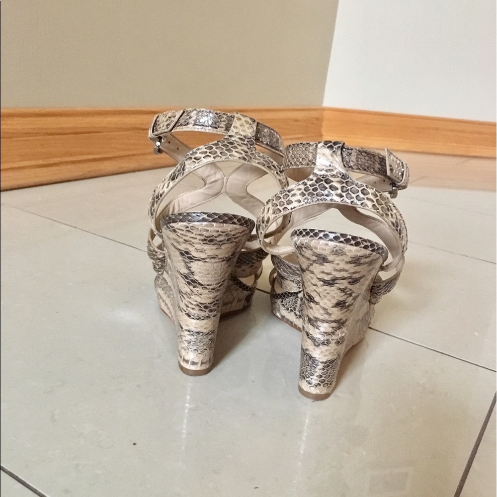 Nude, beige, grey Snake wedges - Picture 2 of 5