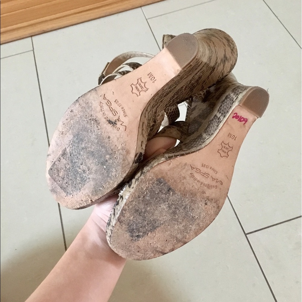 Nude, beige, grey Snake wedges - Picture 5 of 5