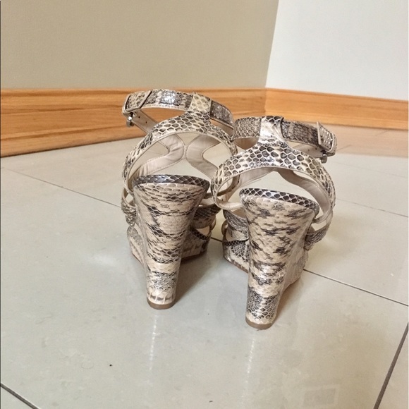 Nude, beige, grey Snake wedges - Picture 2 of 5