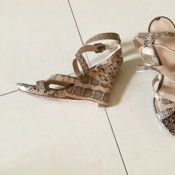 Nude, beige, grey Snake wedges - Picture 3 of 5
