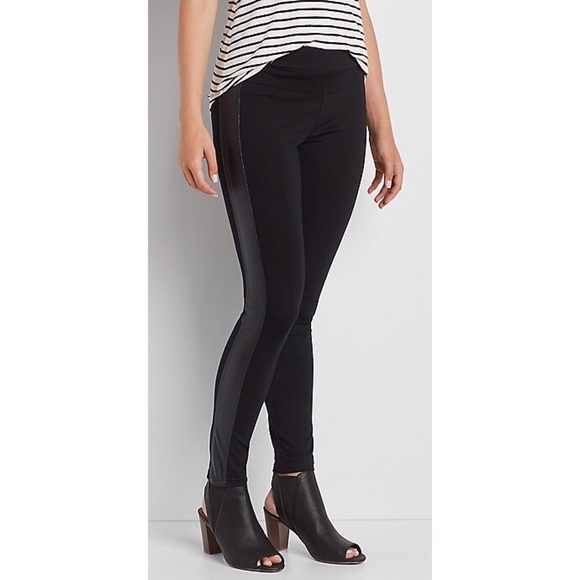 Maurices Pants - MAURICES leggings with faux leather panels