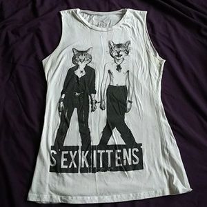 Sex Kittens Sid and Nancy B&W Tank Top