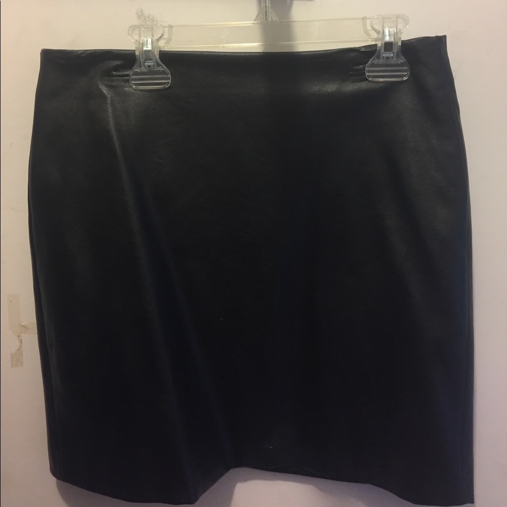 Black faux leather skirt