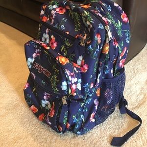 Jansport Big Student Backpack Blue/Multi Flowers