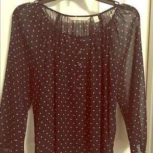 Navy and white blouse