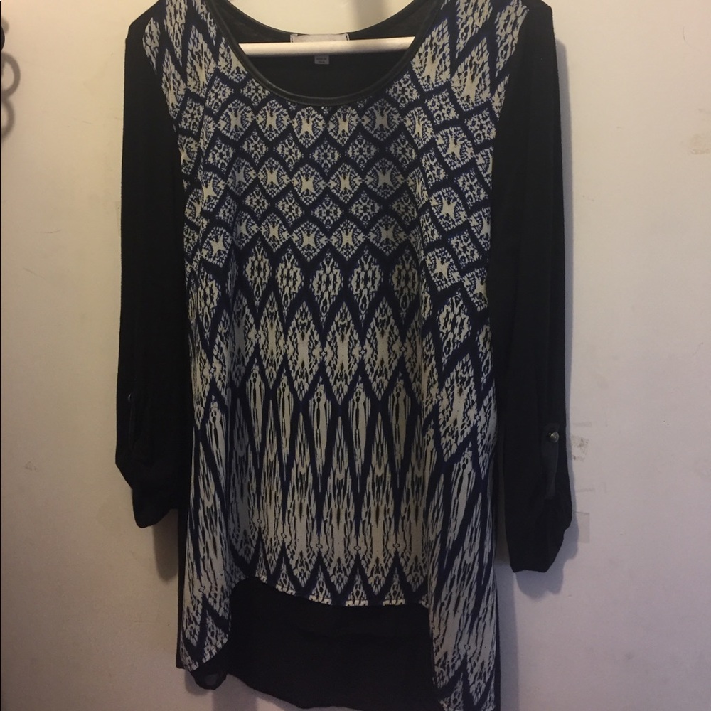 Blue patterned blouse