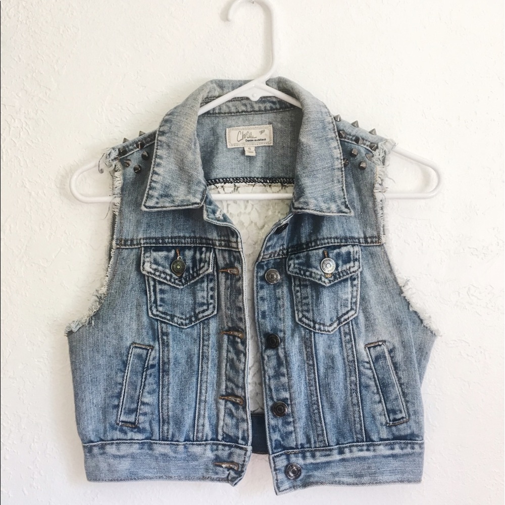 Studded Chiqle Denim Architect Vest
